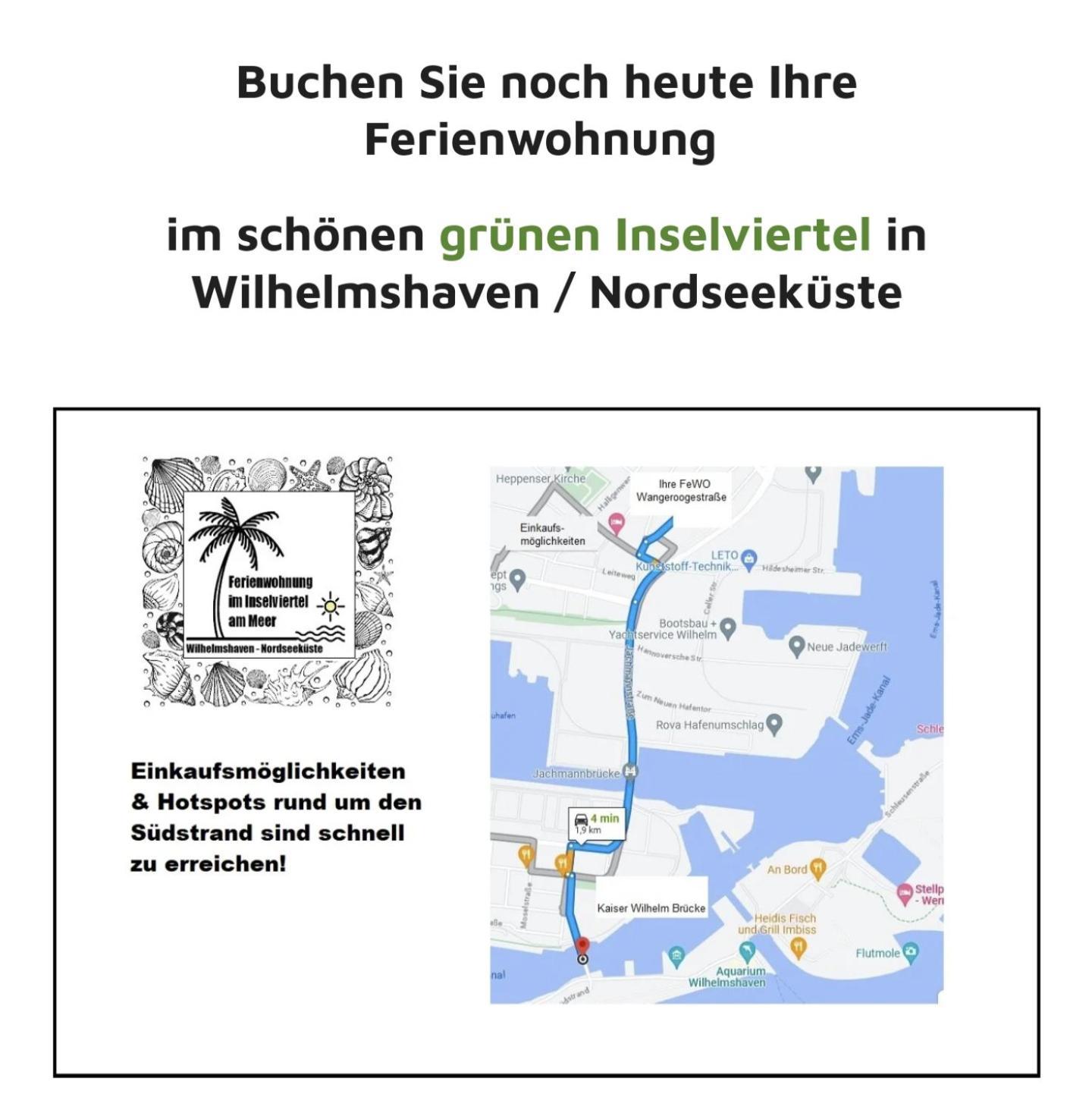 Ferienwohnung Apartment Wilhelmshaven Inselviertel In Bester Lage - Selbstaendiger Check In Moeglich Екстериор снимка